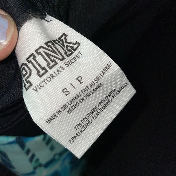 Pink Victoria’s Secret tropical leggings size small blue stretchy workout pants​ - Picture 7 of 7
